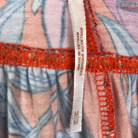 Free People Keepin On Blouse Women Size M Orange Stretch Knit Cross Over - Picture 4 of 16